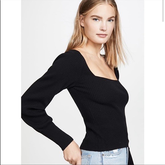 Reformation Isabel Cashmere Sweater in Black - Picture 2 of 6